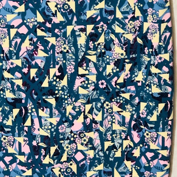 LuLaRoe Julia dress short sleeve geometric blue & pink size xxs new READ - Picture 12 of 12